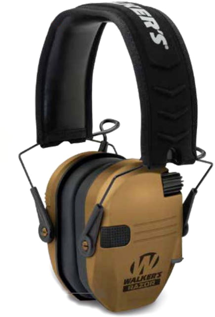 Walkers Razor Digital Slim Electronic Low-Profile Headband Ear Muff w/2 Microphones 23 dB Battle Brown