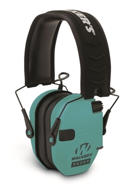 Walkers Razor Slim Shooter Folding Electronic Ear Muff 23 dB NRR Light Teal