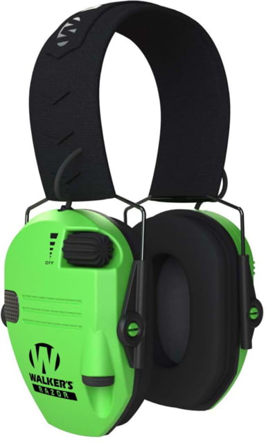 Walkers Safety Razor Slim Low Profile Electronic Muff High Visibility Green - Walkers Safety