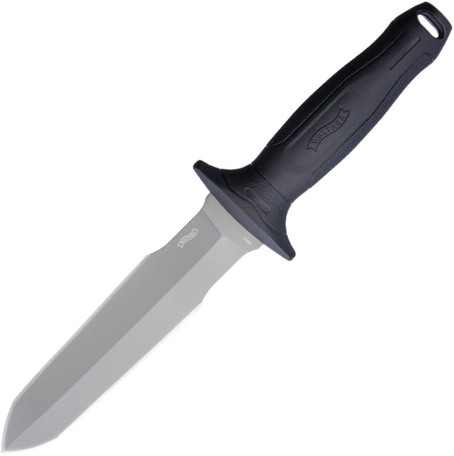 Walther DagTac 1 Fixed Blade Knife 11.75in Overall 6.5in Gray Finish Double Edge 440C SS Blade Black Nylon Handle Black Nylon Belt Sheath Black - Walther