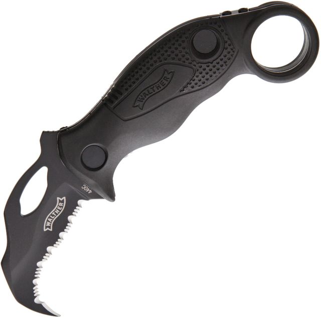 Walther Arms KDK Karambit Defense Knife Folding Knife2.25in440C Steel Black Synthetic Handle - Walther Arms