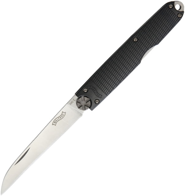 Walther MPK Modern Prestige Folding Knife 3.88in Closed 3in Satin 440C SS Wharncliffe Blade Black Textured Polymer Handle Pocket Clip Black Nylon Belt - Walther