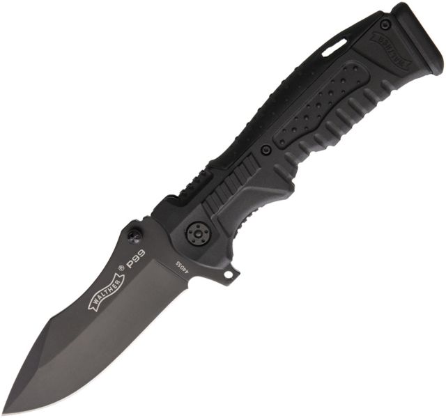 Walther Arms P99 Linerlock Folding Knife4in440 Stainless SteelStandard Edge Black Synthetic Handle - Walther Arms