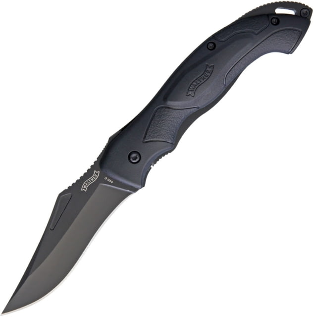 Walther TFK IV Framelock Folding Knife 5.25in Closed 3.5in Black 440C SS Blade Black Nylon Handle With Black SS Back Handle Pocket Clip Black Nylon - Walther