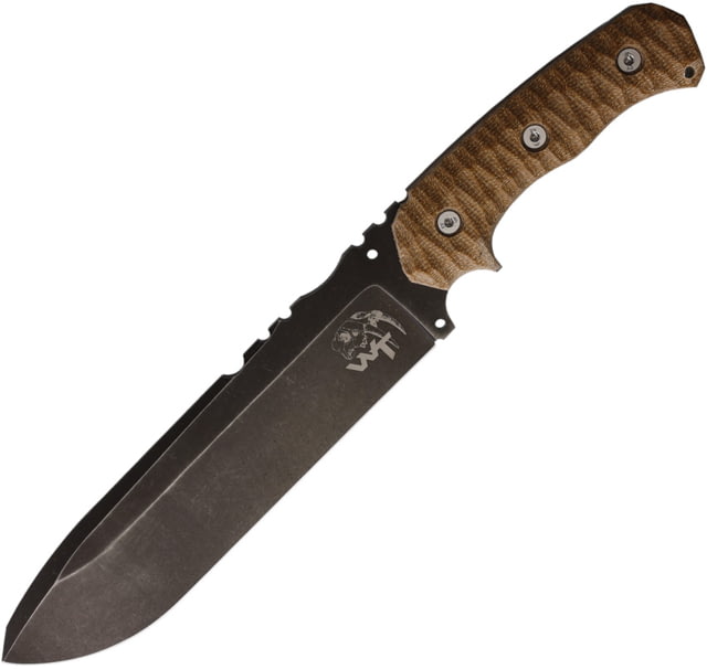 Wander Tactical Godfather Fixed Blade Knife 16in Overall 9.75in D2 Tool Steel Iron Washed Blade Tan Sculpted Micarta Handle Kydex Sheath - Wander Tactical