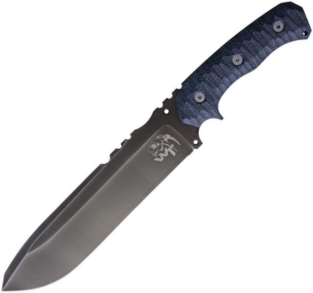 Wander Tactical Godfather Knife 16in Overall 9.75in Iron Washed Finish D2 Tool Steel Blade Black Sculpted Micarta Handle Black Leather Sheath - Wander Tactical