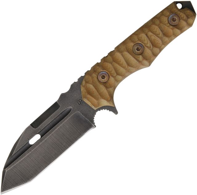 Wander Tactical Hurricane Fixed Blade Knife 9.5in 4.5in D2 Tool Steel Standard Edge Tanto Brown Micarta Handle HURRICBGC - Wander Tactical