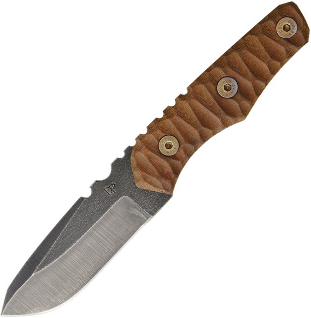 Wander Tactical Scrambler Fixed Blade Knife 3.5in D2 Tool Steel Standard Edge Drop Point Brown Micarta Handle SCRMBLBGC - Wander Tactical