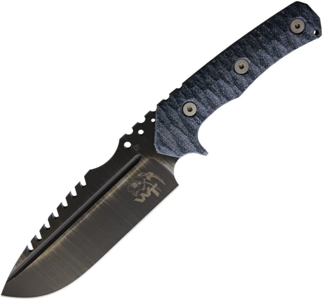 Wander Tactical URO Saw 6" Iron Washed finish sawback D2 tool steel blade Black sculpted micarta handle URO "SAW" / IRON WASH / BLACK - Wander Tactical