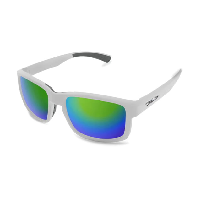 WarBird Easy Day Glasses White Frames/Smoke Lens/Green Shield