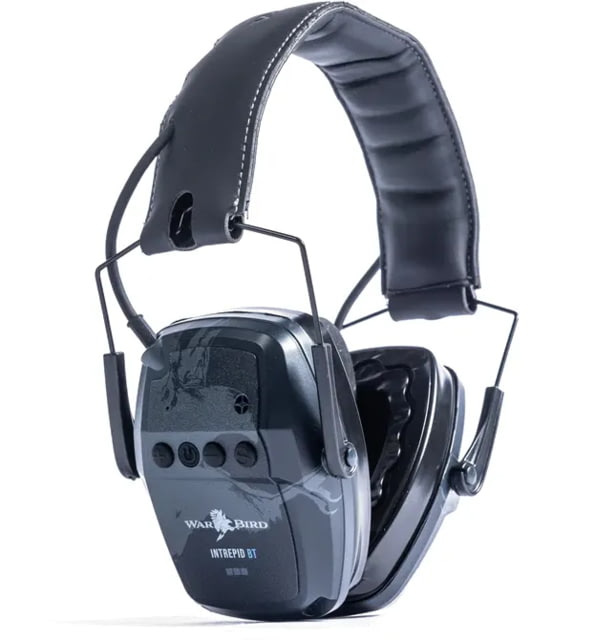 War Bird Intrepid BT-Bluetooth Rechargeable 23dB Earmuffs with Gel Ear Seals Black - War Bird