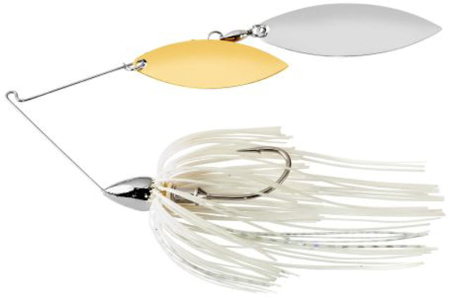 War Eagle Double Willow Spinnerbait Mustad Fishing Hook 1/2oz 1 Piece White Silver