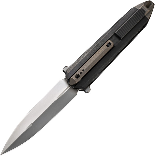 We Knife Co Ltd Diatomic Bronze Folding Knife 4.75in Closed 3.75in Bead Blast CPM-20CV Stainless Dagger Blade Black/Bronze Anodized Titanium Handle