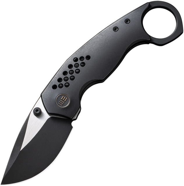 We Knife Co Ltd Envisage BSW Folding Knife 4.88in Closed 2.38in Black Stonewash/Satin CPM-20CV Drop Point Blade Black Stonewash Titanium Handle Nylon - We Knife Co Ltd