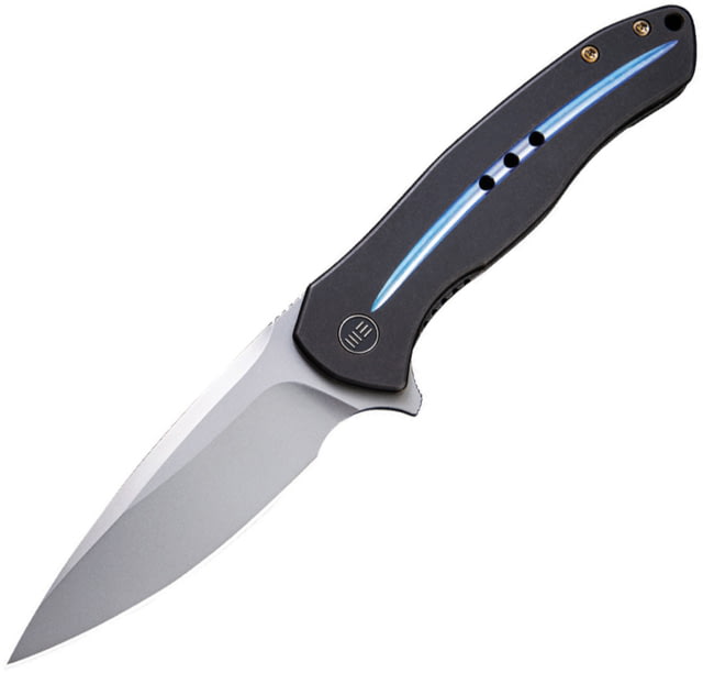 We Knife Co Ltd Kitefin Framelock Black Folding Knife 3.25" bead blast finish CPM S35VN stainless blade Black titanium handle - We Knife Co Ltd