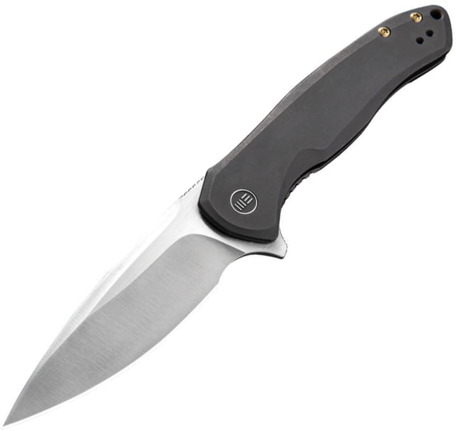 We Knife Co Ltd Kitefin Framelock Black SW Folding Knife 3.25" satin finish CPM S35VN stainless blade Black stonewash finish titanium handle - We Knife Co Ltd