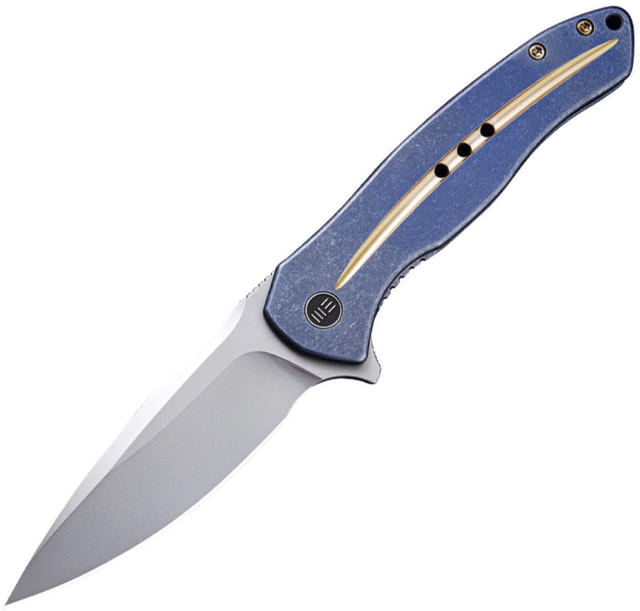 We Knife Co Ltd Kitefin Framelock Blue SW Folding Knife 3.25" bead blast finish CPM S35VN stainless blade Blue stonewash finish titanium handle - We Knife Co Ltd