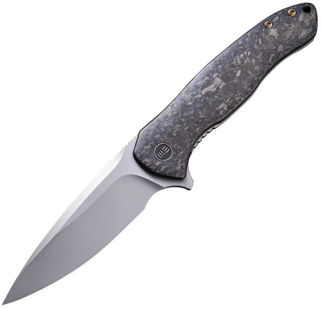 We Knife Co Ltd Kitefin Framelock CF Folding Knife 3.25" bead blast finish CPM S35VN stainless blade Shredded carbon fiber handle with gray titanium - We Knife Co Ltd