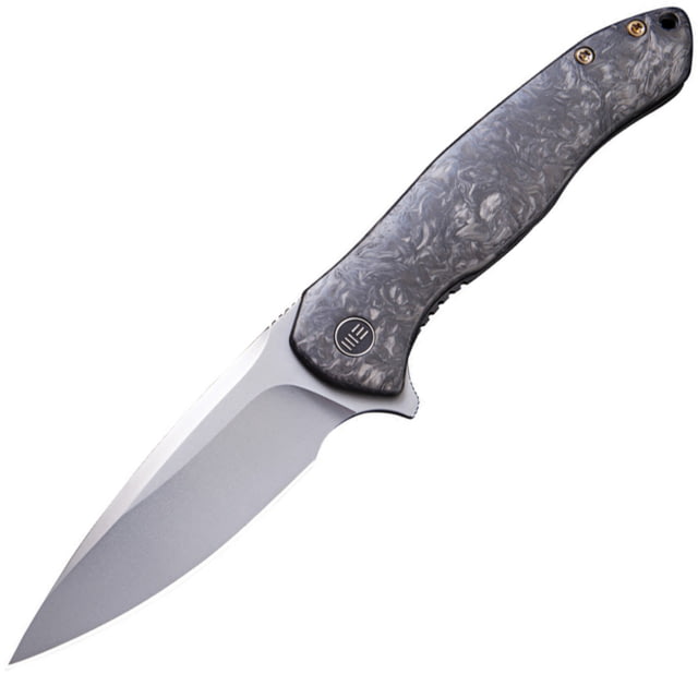 We Knife Co Ltd Kitefin Framelock Folding Knife 3.25" bead blast finish CPM S35VN stainless blade Marbled carbon fiber handle with titanium back han - We Knife Co Ltd