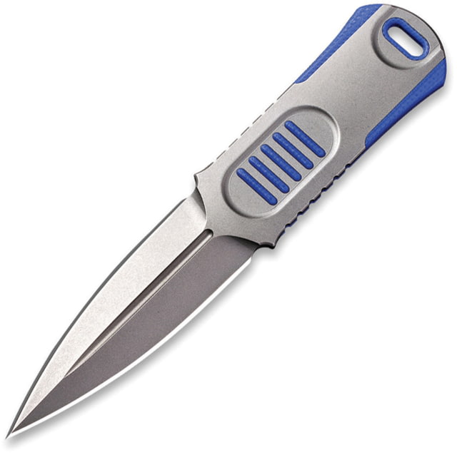 We Knife Co Ltd OSS Dagger Knife 2.25" stonewash finish CPM-20CV stainless dagger b Blue G10 and gray titanium handle - We Knife Co Ltd