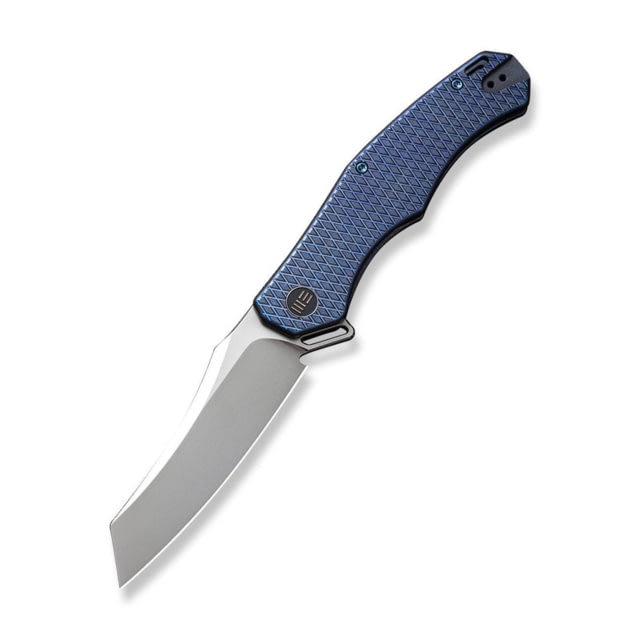 Viking Tactics RekkeR Folding Knife 3.50in CPM20CV Bead Blasted Blade Titanium Scales and Blue Diamond Handle - Viking Tactics