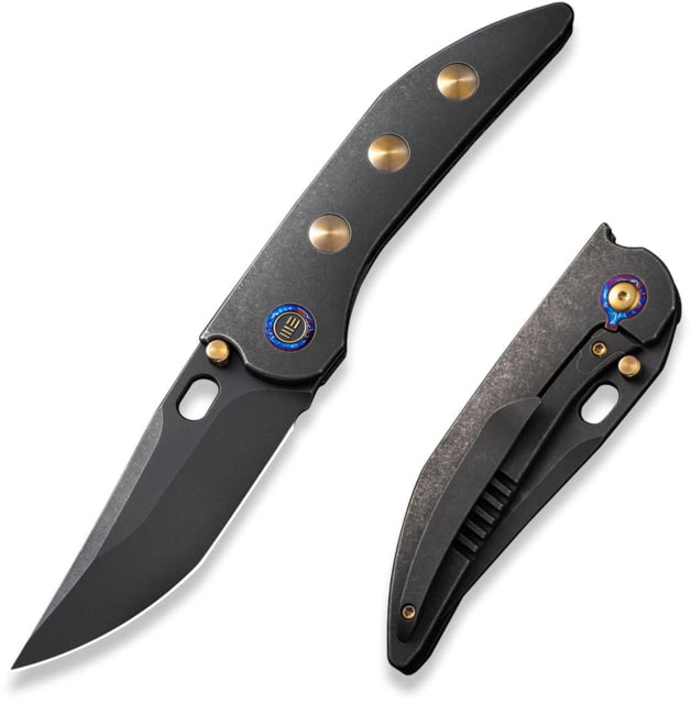 We Knife Co Ltd Attor Folding Knife 3.55in CPM 20CV Persian Blade Black/Golden 6AL4V Titanium Handle - WE Knife Co