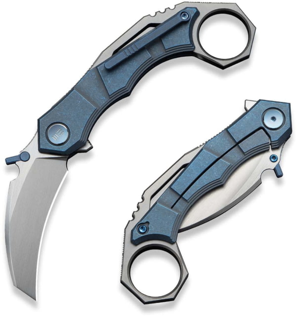 We Knife Co Ltd Tayra Folding Knife 2.19in Bohler M390 Steel Hawkbill Blade Blue 6AL4V Titanium Handle - WE Knife Co