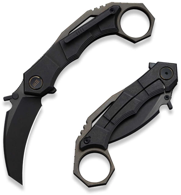 We Knife Co Ltd Tayra Folding Knife 2.19in Bohler M390 Steel Hawkbill Blade Black 6AL4V Titanium Handle - WE Knife Co