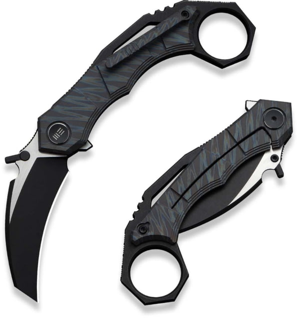 We Knife Co Ltd Tayra Folding Knife 2.19in Bohler M390 Steel Hawkbill Blade Tiger Stripe 6AL4V Titanium Handle - WE Knife Co