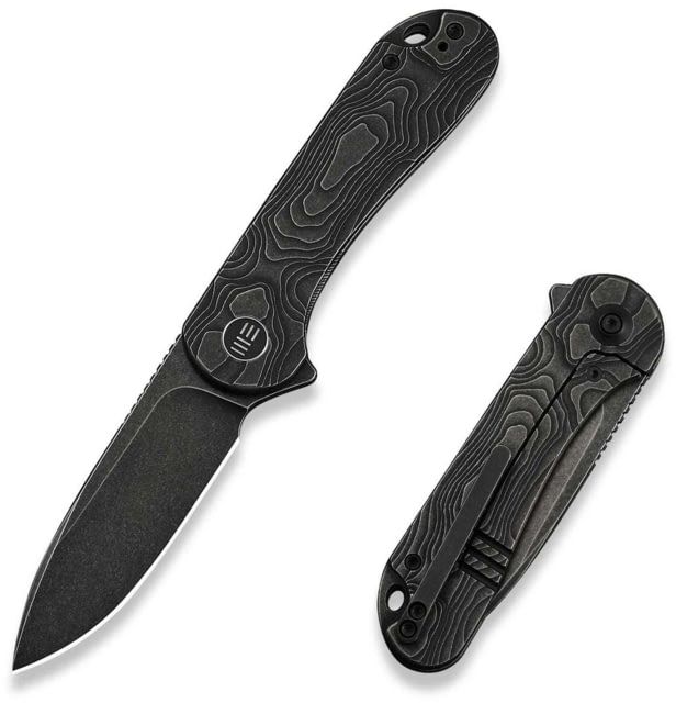 We Knife Co Ltd Elementum Folding Knife 2.96in CPM MagnaCut Drop Point Black Titanium Handle