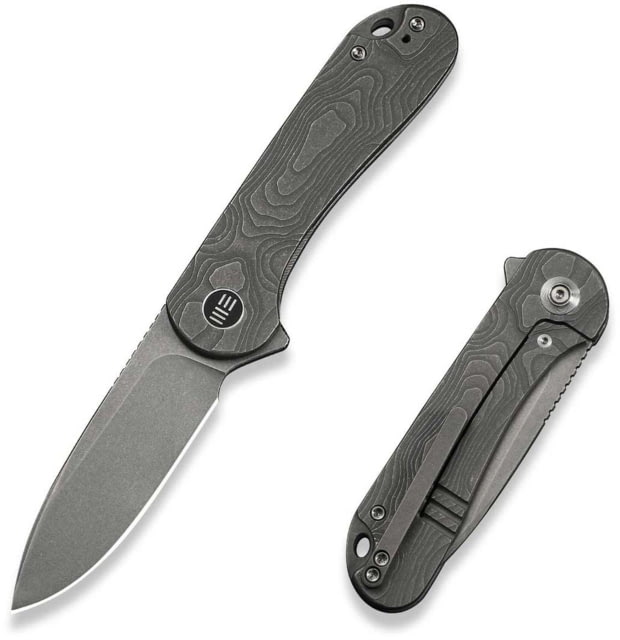 We Knife Co Ltd Elementum Folding Knife 2.96in CPM MagnaCut Drop Point Gray Titanium Handle