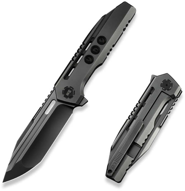 We Knife Co Ltd Gunwale Folding Knife 3.87in Bohler M390 Tanto Polished Gray Titanium Handle