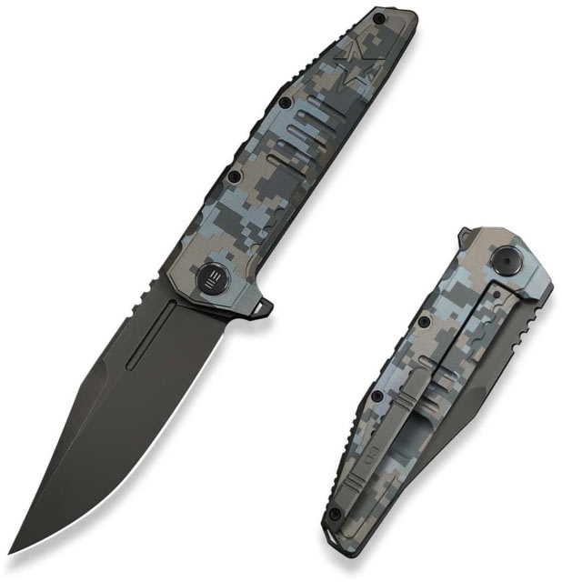 We Knife Co Ltd Temper Folding Knife 3.93in Bohler M390 Clip Point Pixel Camo Titanium Handle