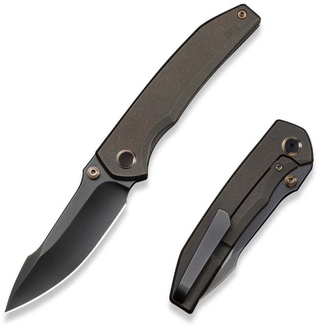 We Knife Co Ltd Ryson Thumb Stud Knife Bronze Titanium Handle 3.33inch Polished Gray Bohler M390 Blade - We Knife Co Ltd