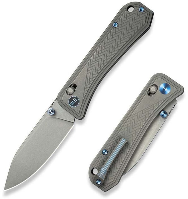 We Knife Co Ltd Weknife Bougie Banter Thumb Stud & Crossbar Lock Knife Upscale Art Deco Styling On Gray Titanium Handle 2.91inch Gray Stonewashed Cpm