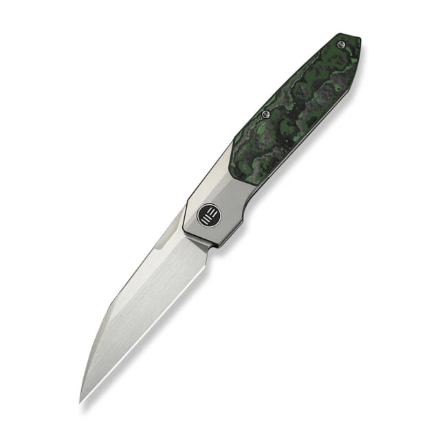 We Knife Co Ltd Weknife Brr15 Flipper Knife Gray Titanium Handle With Jungle Wear Fatcarbon Fiber Inlay 3.25inch Hand Rubbed Satin Bohler M390 Blade - We Knife Co Ltd