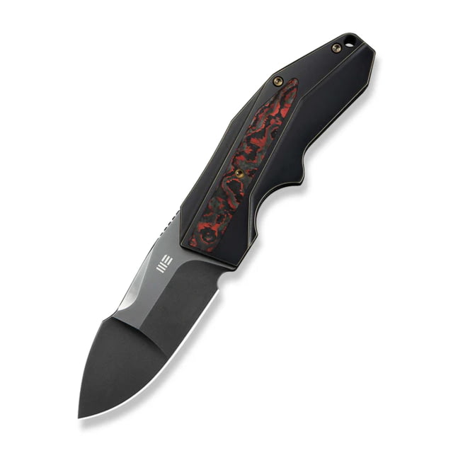 We Knife Co Ltd Weknife Coral Slt Flipper Knife Bronze / Black Titanium Handle With Lava Flow Fatcarbon Fiber Inlay 2.95inch Polished Gray Cpm 20cv - We Knife Co Ltd