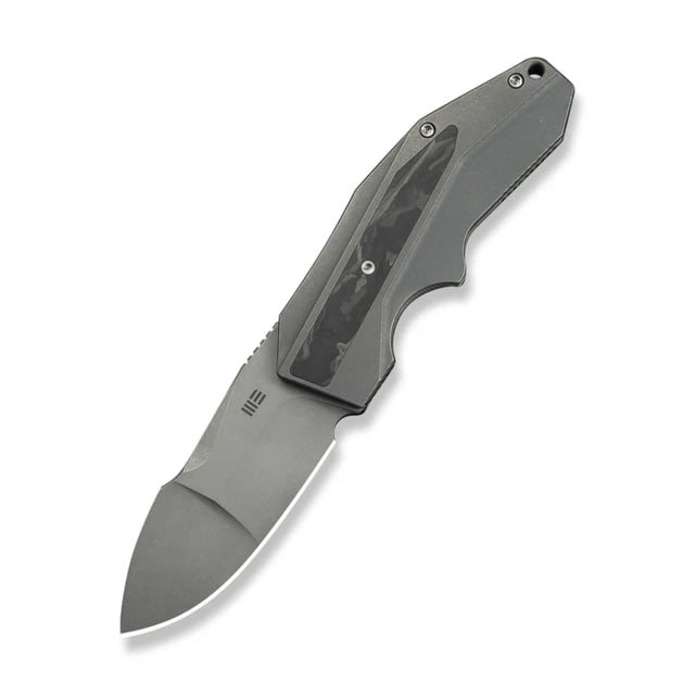 We Knife Co Ltd Weknife Coral Slt Flipper Knife Gray Titanium Handle With Marble Carbon Fiber Inlay 2.95inch Gray Stonewashed Cpm 20cv Blade - We Knife Co Ltd