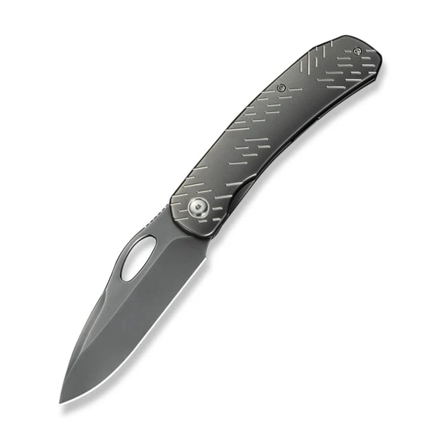 We Knife Co Ltd Weknife Inmate Front Flipper & Thumb Hole Knife Polished Gray Titanium Handle With Satin Raindrops 3.7inch Polished Gray Cpm 20cv - We Knife Co Ltd