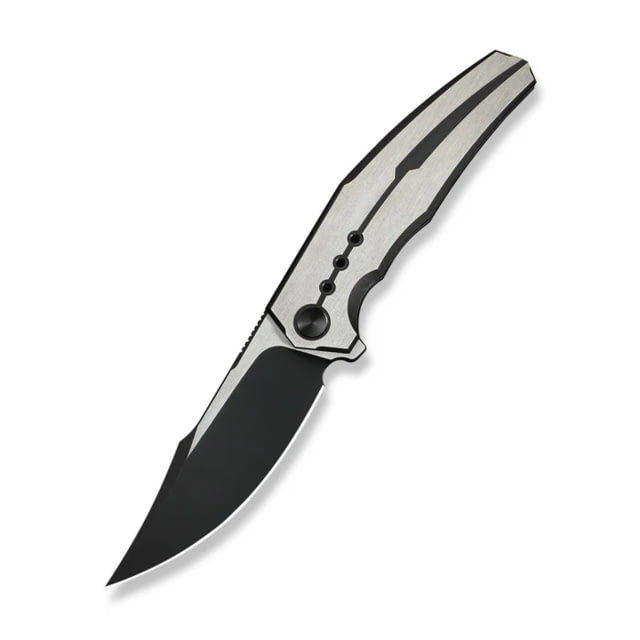 We Knife Co Ltd Weknife Kyklos Flipper Knife Satin / Black Titanium Handle 3.79inch Black Stonewashed Bohler M390 Blade Satin Flat - We Knife Co Ltd