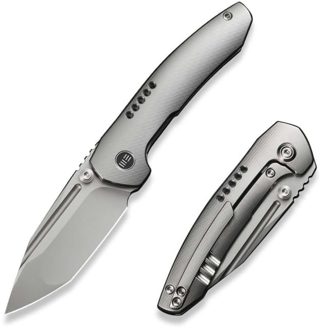 We Knife Co Ltd Weknife Micro Trogon Thumb Stud Knife Satin Polished Titanium Handle - We Knife Co Ltd