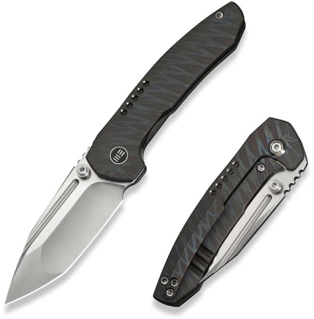 We Knife Co Ltd Weknife Micro Trogon Thumb Stud Knife Tiger Stripe Pattern Flamed Titanium Handle - We Knife Co Ltd