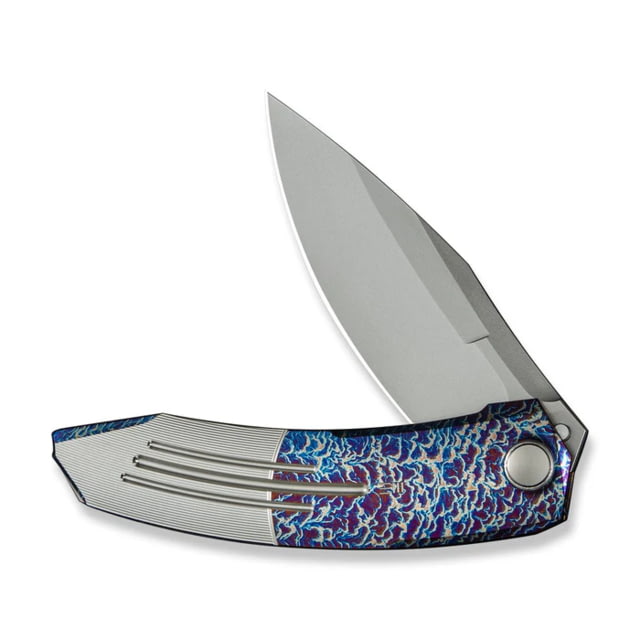 We Knife Co Ltd Sine Wave Folding Knife 3.98in Bohler M390 Steel Polished Bead Blasted Drop Point Blade Satin 6AL4V Titanium Handle - We Knife Co Ltd