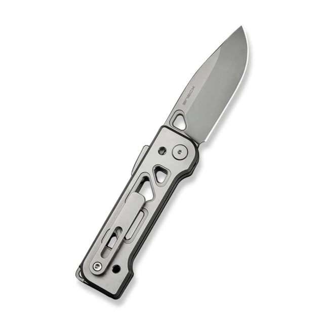 We Knife Co Ltd Tyro Folding Knife 2.91in CPM 20CV Drop Point Blade Gray 6Al4v Titanium Handle
