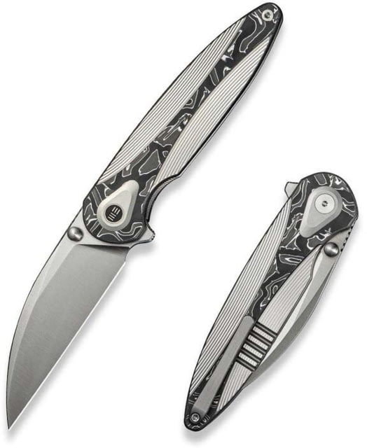We Knife Co Ltd Weknife Zenthra Flipper & Thumb Stud Knife Satin / Gray Titanium Handle With Aluminum Foil Carbon Fiber Inlay 3.3inch Satin Finished - We Knife Co Ltd