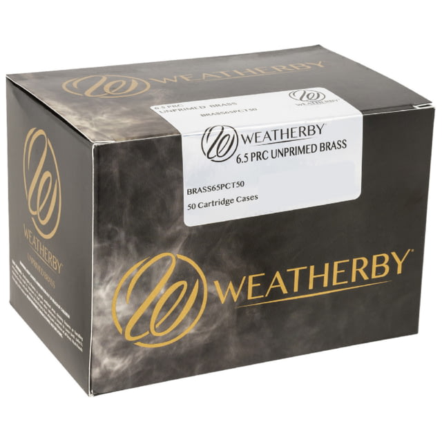 Weatherby  Unprimed Cases 6.5 PRC Rifle Brass 50 Per Box