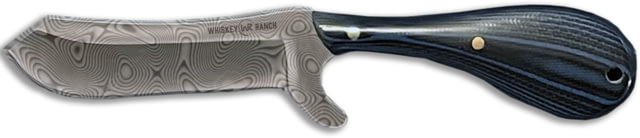 Whiskey Bent Knives Bullcutter Fixed Knife w/Damascus Blade 440 Steel Blade 6in Overall Length G10 Handle Nightfall - Whiskey Bent Knives