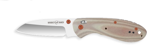 Whiskey Bent Knives Catch Pin Lock Desert Sand 2.91in Folding Knife Sheepsfoot Satin Blade G10 Handle - Whiskey Bent Knives