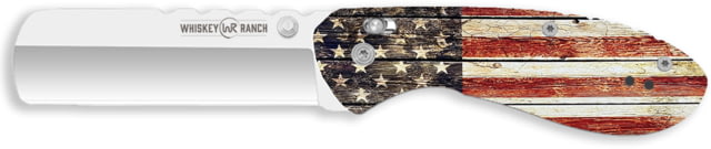 Whiskey Bent Knives Catch Pin Lock Patriot 2.91in Folding Knife Satin Blade Castrating Acrylic Handle - Whiskey Bent Knives