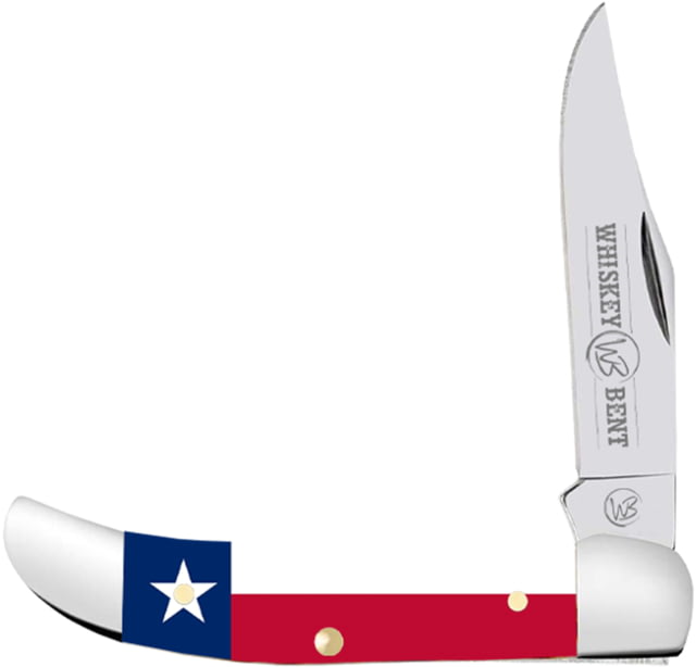 Whiskey Bent Knives Mini Hunter Folding Knife Single Clip 440 Steel Blade 2.75in Closed Length Acrylic Handle God Bless Texas - Whiskey Bent Knives